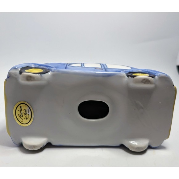 Vintage 2003 Andrea By Sadek Ceramic Volkswagen VW Bug Car Coin Bank Porcelain - Picture 5 of 6